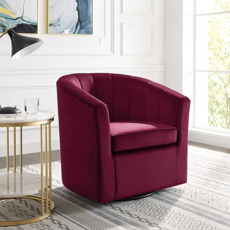Mercer41 Lonon 30'' Wide Velvet Swivel Barrel Chair Wayfair.ca